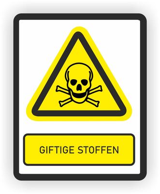 ISO norm 7010 sticker met tekst Giftige stoffen