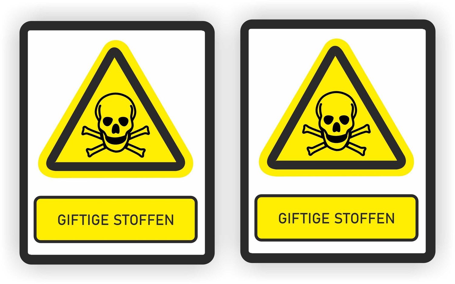 ISO norm 7010 stickers met tekst Giftige stoffen