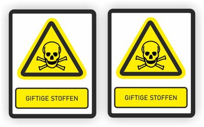 ISO norm 7010 stickers met tekst Giftige stoffen