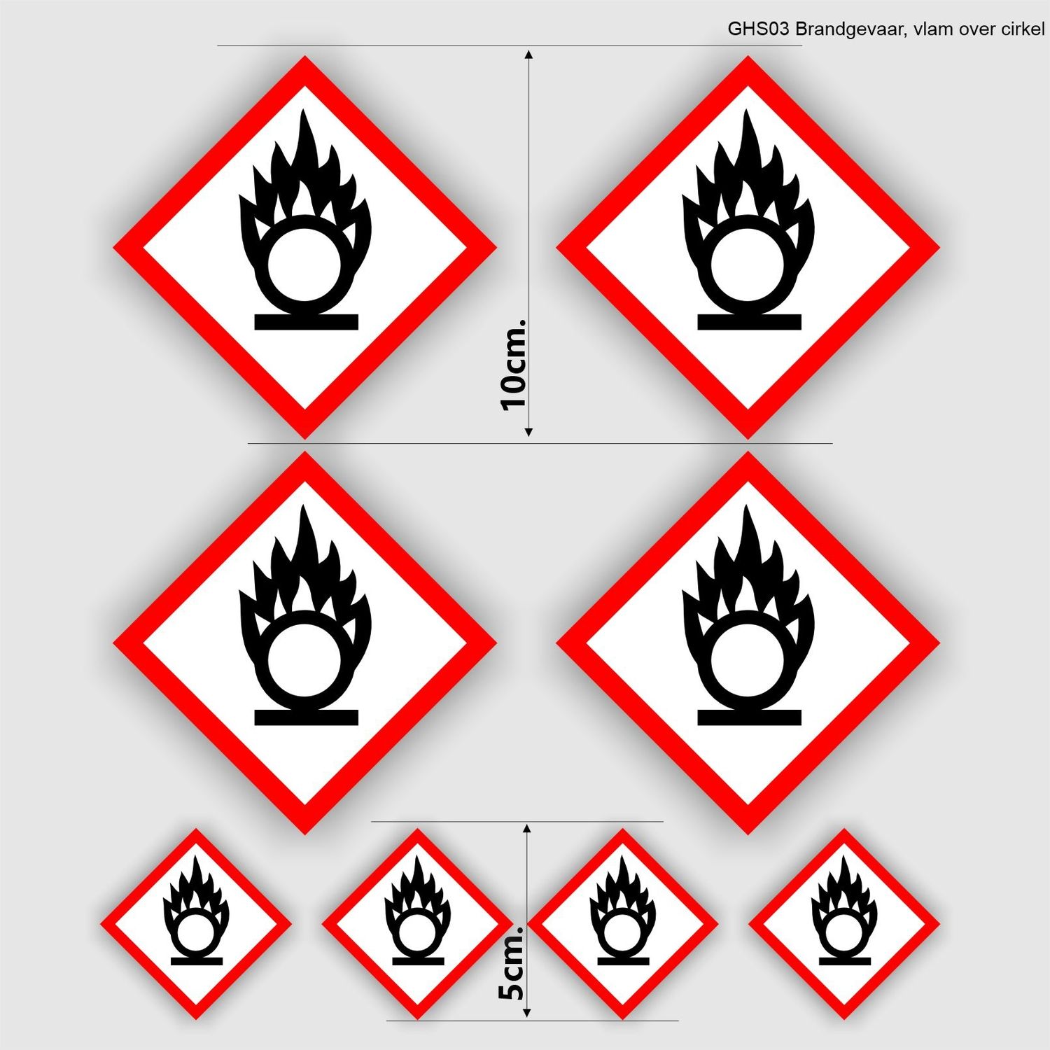 Vlam over cirkel Vuur stickers