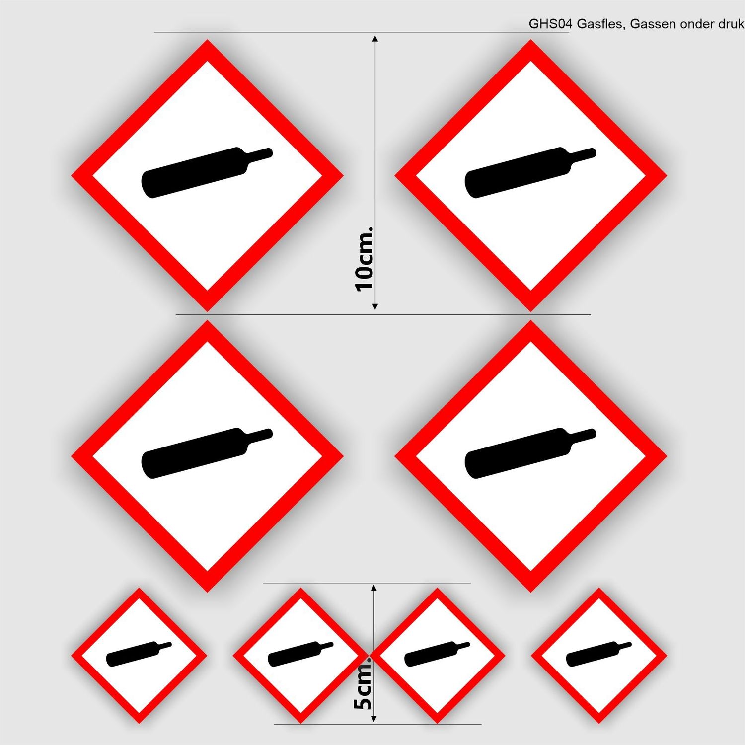 Gasfles gassen onder druk sticker