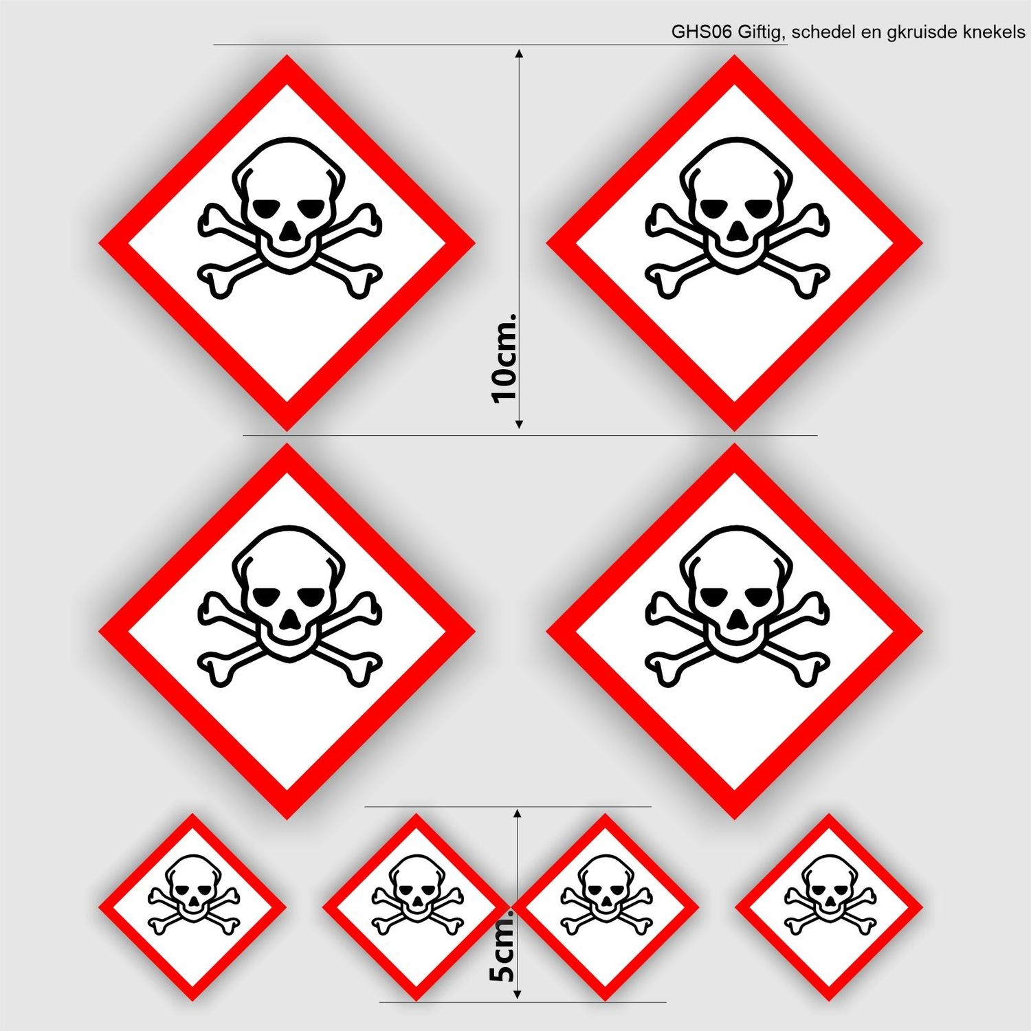 sticker set Schedel doodskop