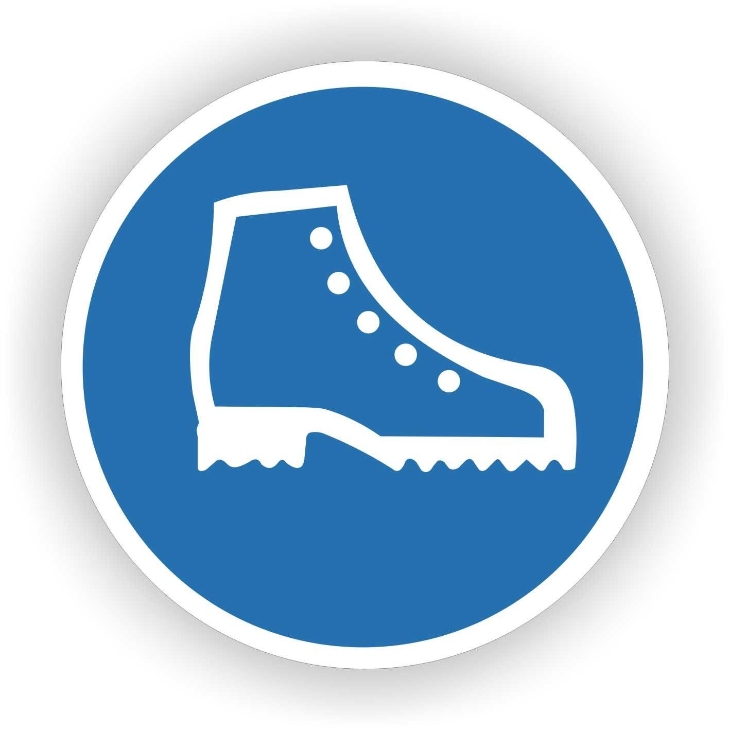 Veiligheidsschoenen verplicht  ISO 7010 sticker Ø20