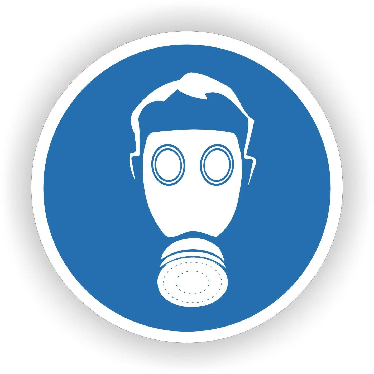 Gasmasker Adembescherming ISO 7010 sticker Ø20