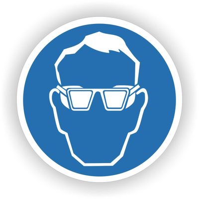 Veiligheidsbril verplicht  ISO 7010 sticker Ø20