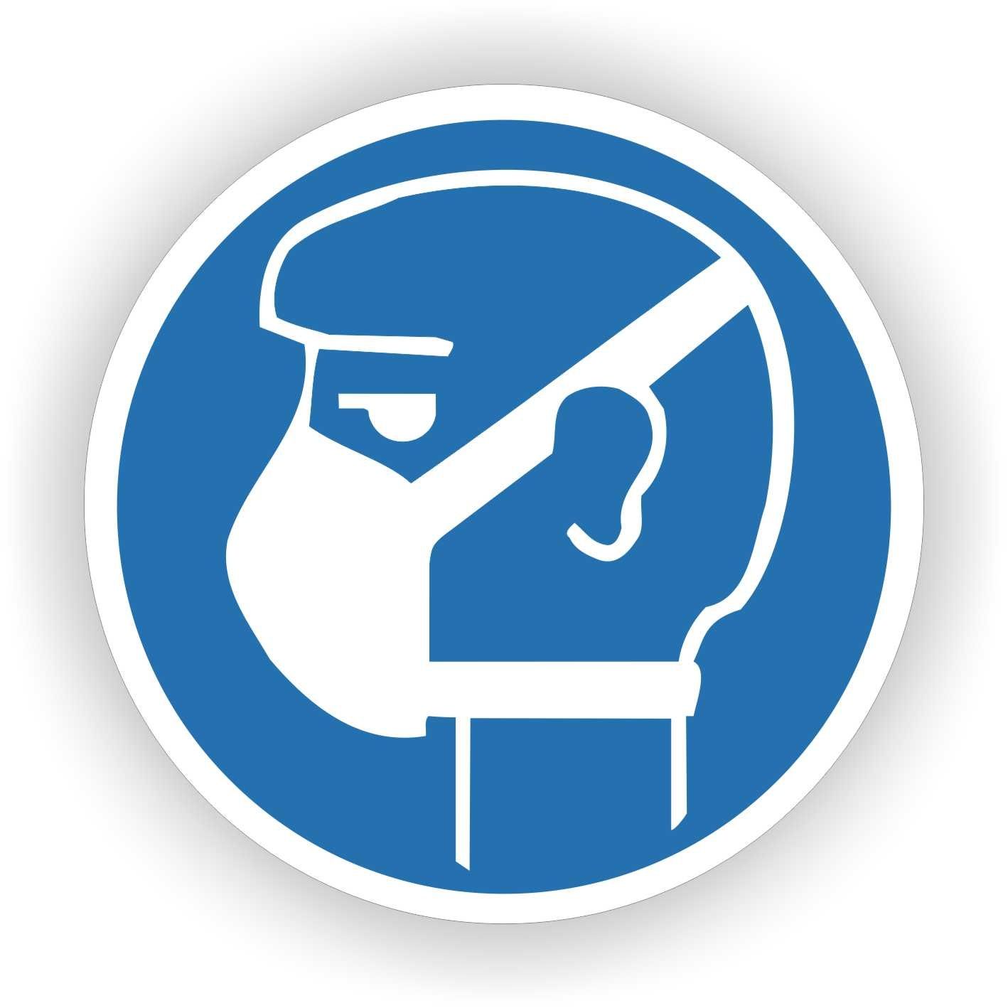 Mond-, stofmasker verplicht ISO 7010 sticker Ø20