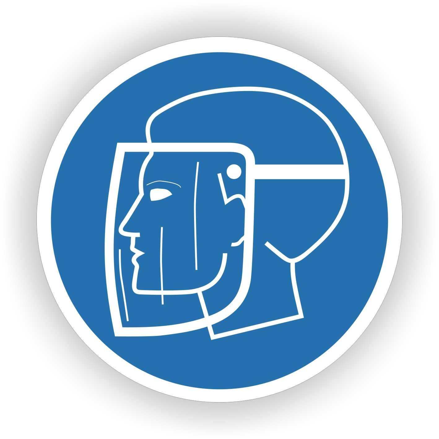 Spatscherm verplicht verplicht  ISO 7010 sticker Ø20
