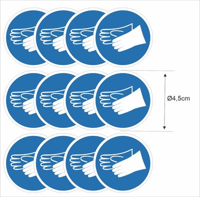 Handschoenen Verplicht sticker set