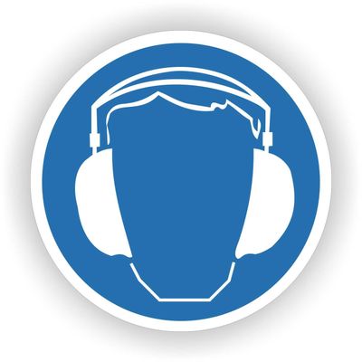 Gehoorbescherming Verplicht Pictogram Sticker