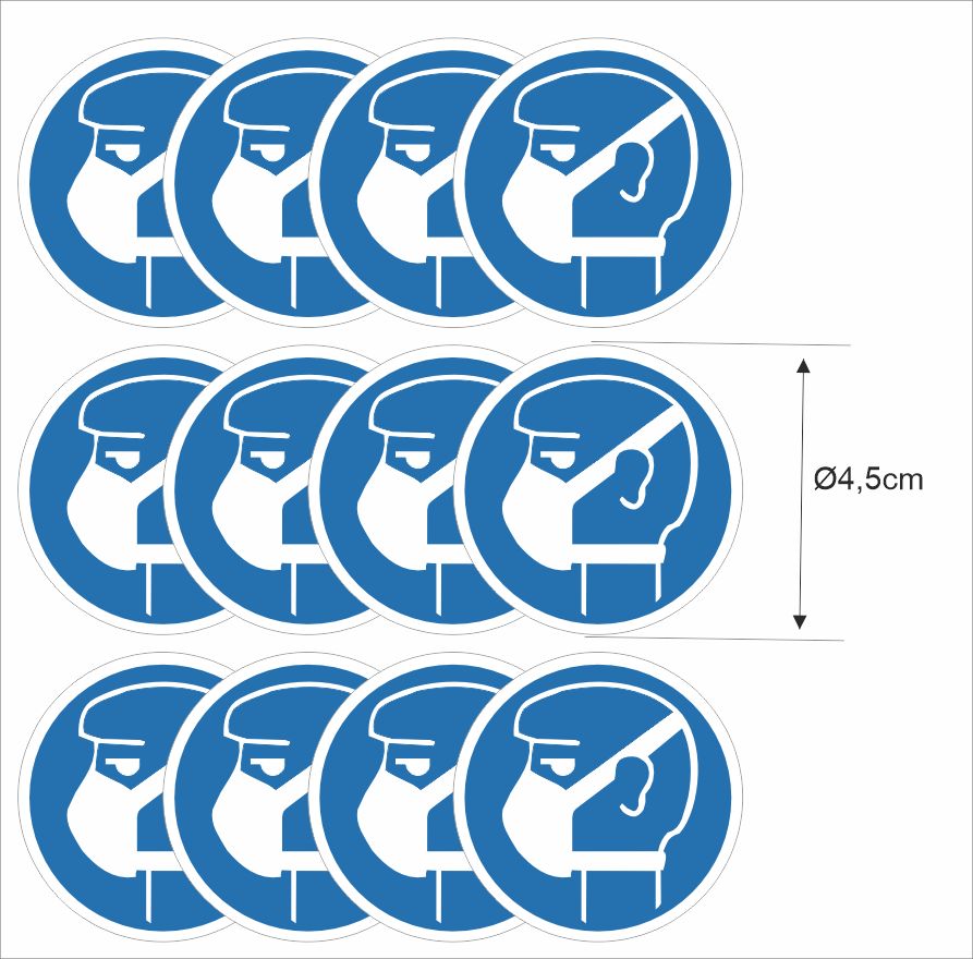 Mond-, stofmasker verplicht  stickers Ø4,5