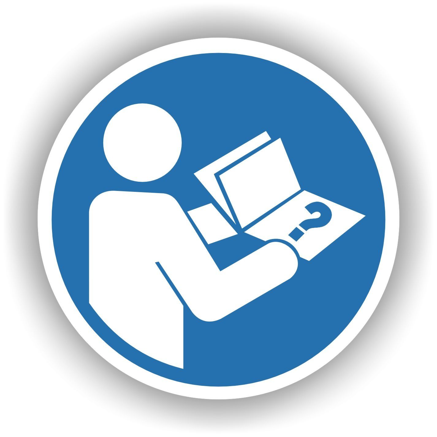 Lees gebruik aanwijzing verplicht  ISO 7010 sticker Ø20