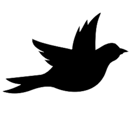 Vogel raamsticker Maxi  zwart