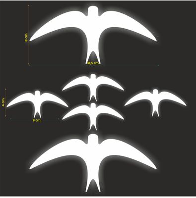 Vogel raamsticker set 6 zwaluw stickers