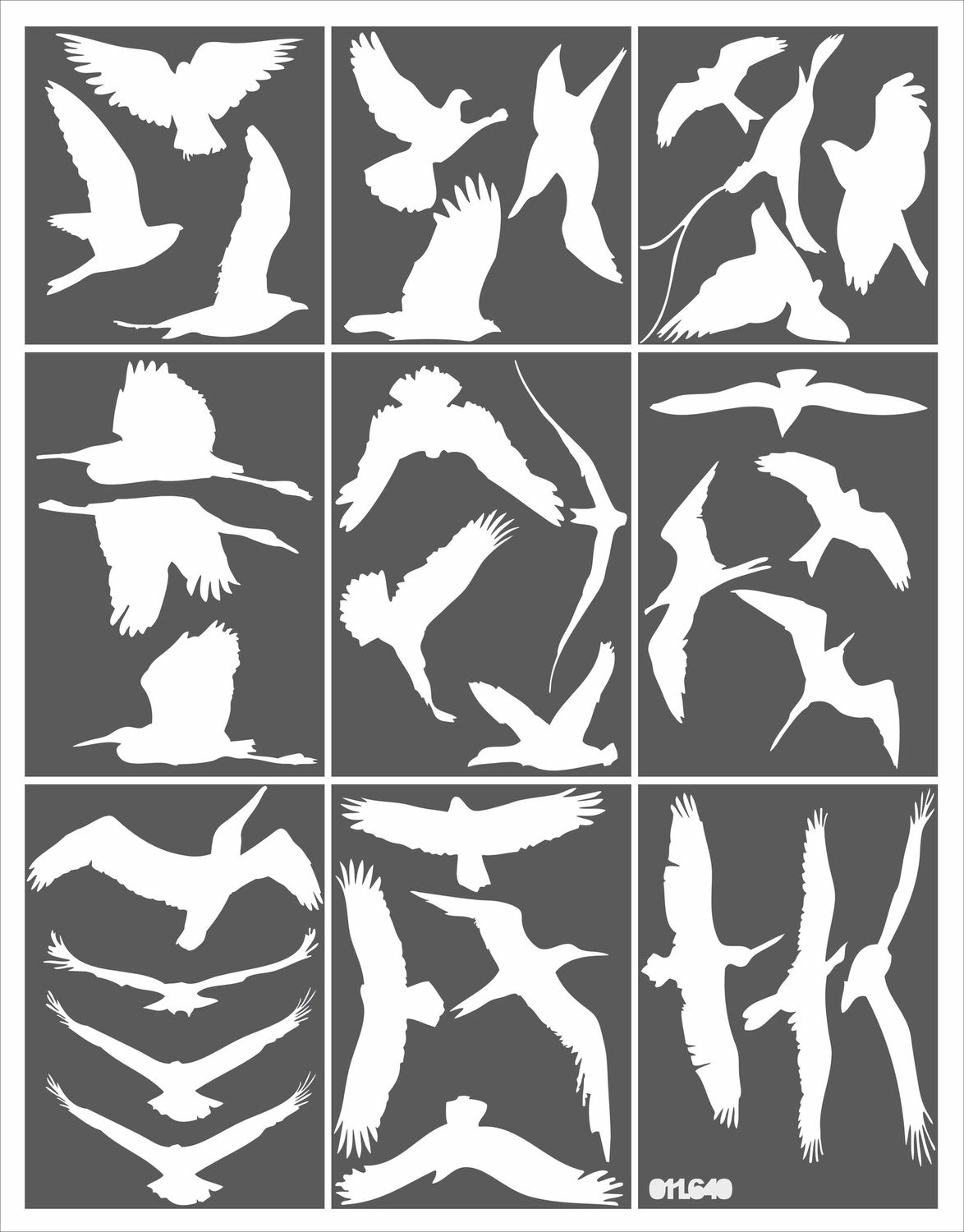Vogels raamstickers wit