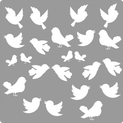 Vogel raamstickers 23 twitterende birts wit