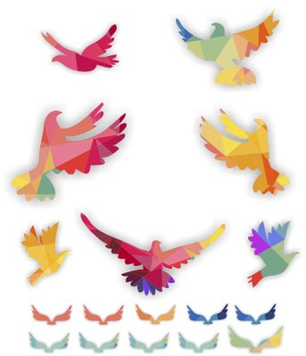 Vogel raamsticker Tangram vogels
