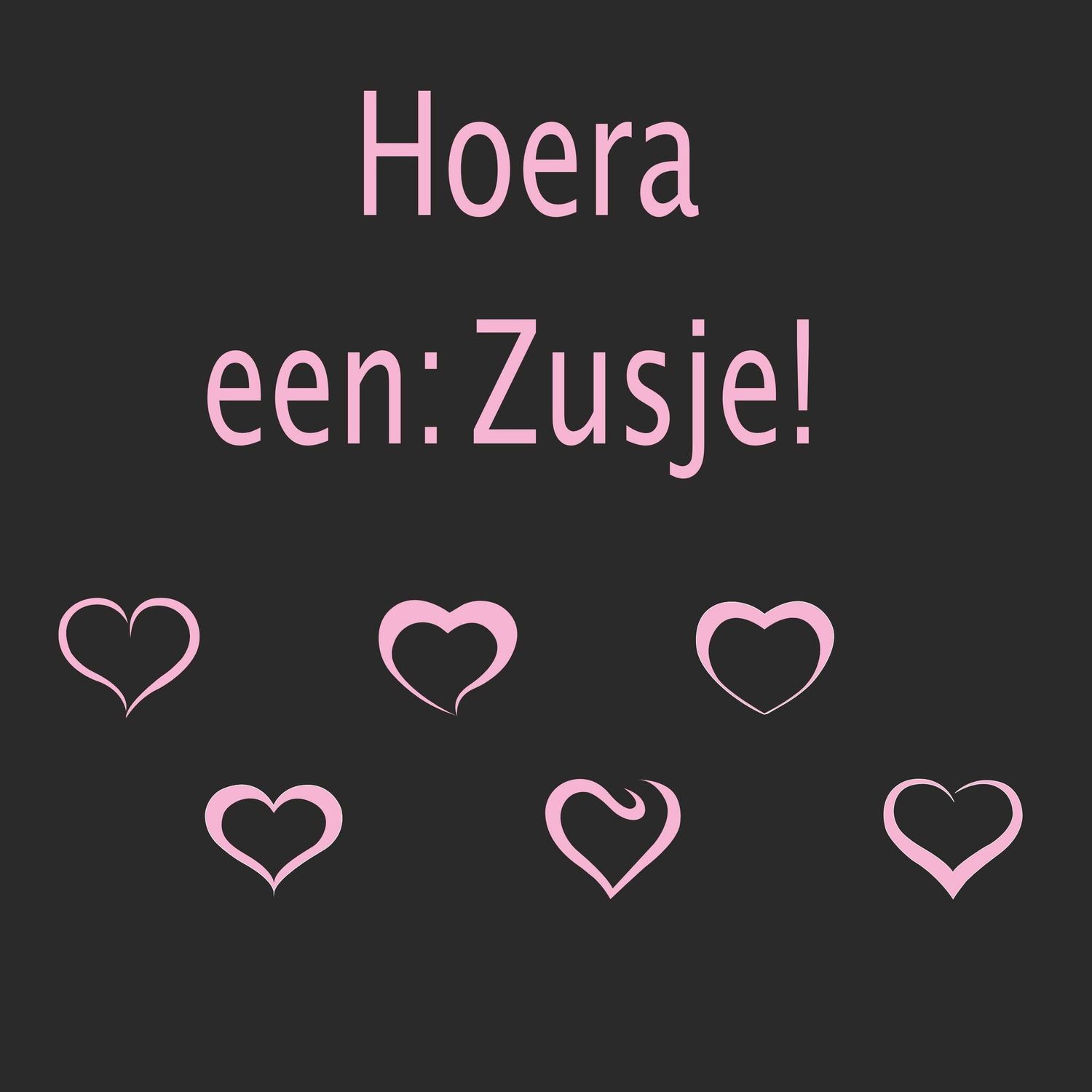 Geboorte sticker een Hoera een zusje Roze
