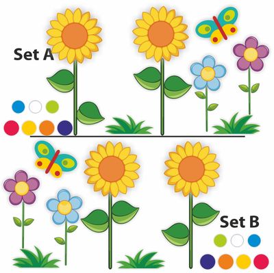 Zonnebloemen decoratie sticker set