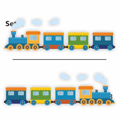Decoratiestickers Trein met wagon