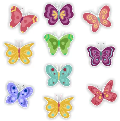 Vlinder decorticaties sticker set.