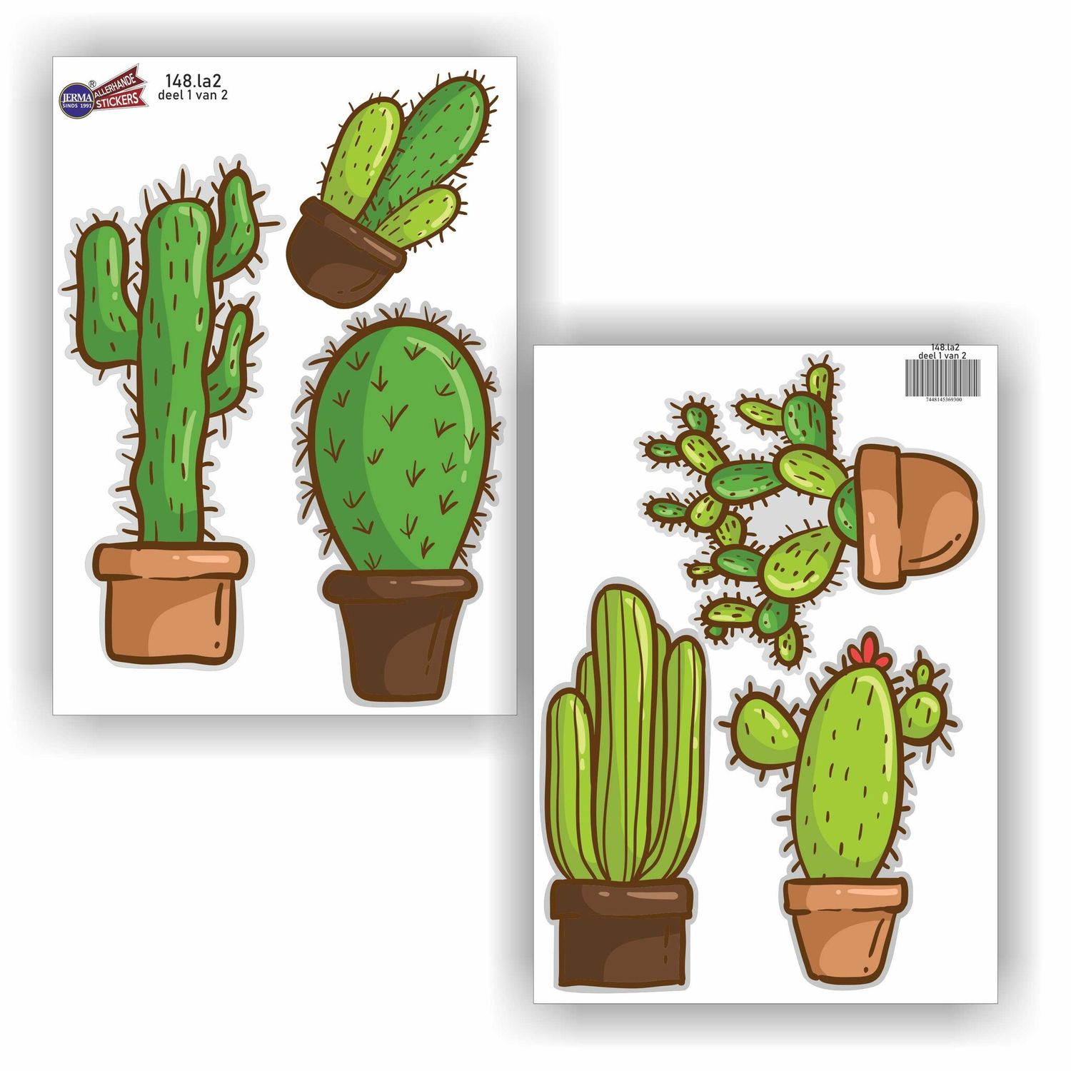 Cactus decoratiesticker set