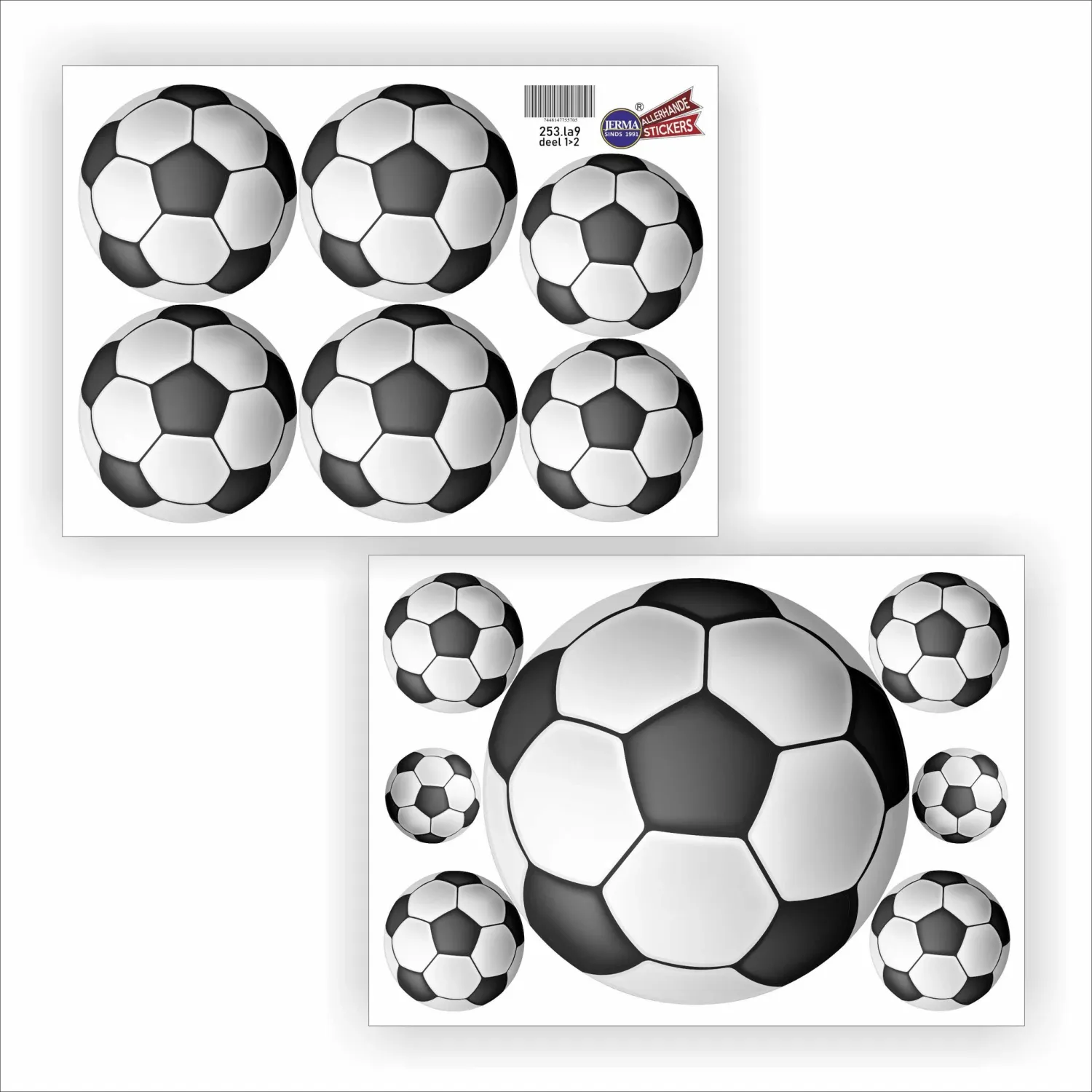 Voetbal ballen sticker set 