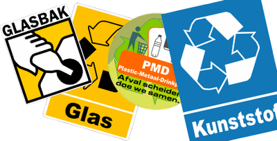 Container recycling stickers