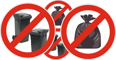 Hier geen kliko of vuilniszak plaatsen stickers