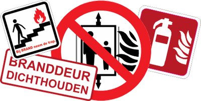 Bij Brand neem de trap stickers