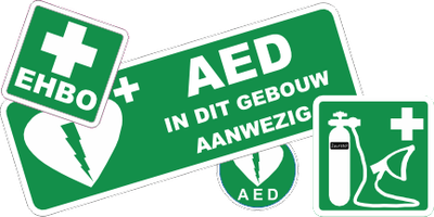 AED, EHBO, BHV stickers