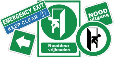 Nooduitgang stickers