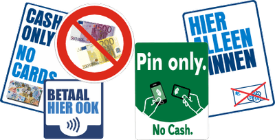 Pin only kassa stickers
