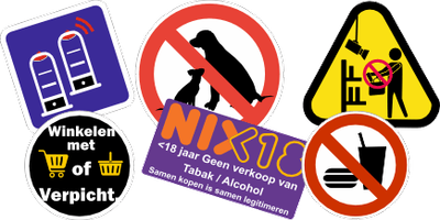 NIX 18, winkelmandje stickers