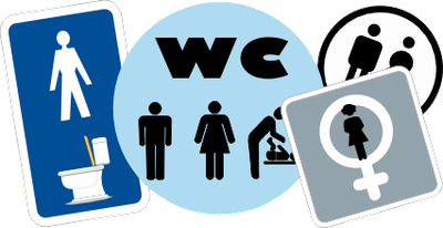 Dames, Heren toilet WC stickers