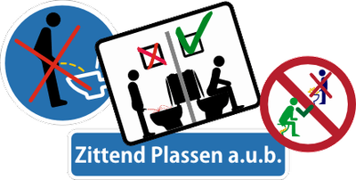 Zittend plassen WC stickers