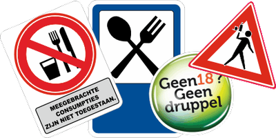 Horeca verwijzing stickers
