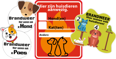 sticker hier zijn huisdieren 