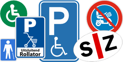 Mindervalide, Hulpmiddelen stickers