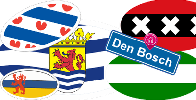 Stad en provincie autovlag stickers