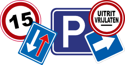 Parkeer, Verkeer, Snelheid Bord stickers