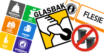 Recycling sortering stickers