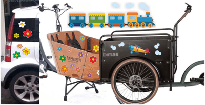Bakfiets, Auto, meubels, koelkast decoratie stickers