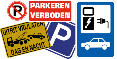 Parkeer verkeer bord sticker