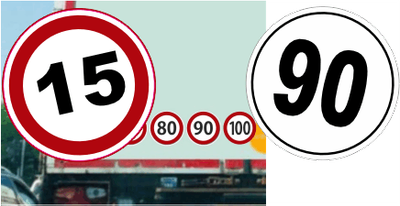max snelheid verkeersbord stickers