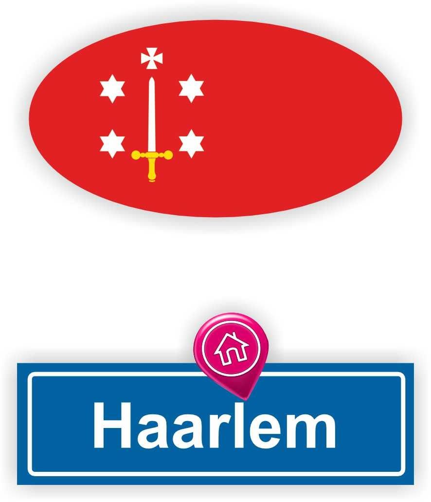 Haarlem steden vlaggen auto stickers