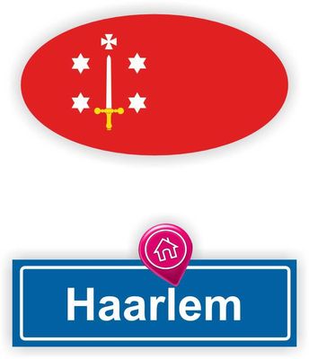 Haarlem steden vlaggen auto stickers