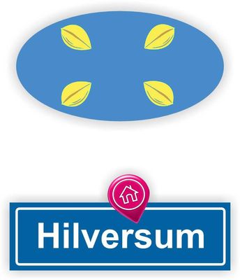 Hilversum steden vlaggen auto stickers