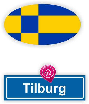 Tilburg steden vlaggen auto stickers