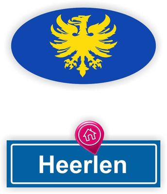 Heerlen steden vlaggen auto stickers
