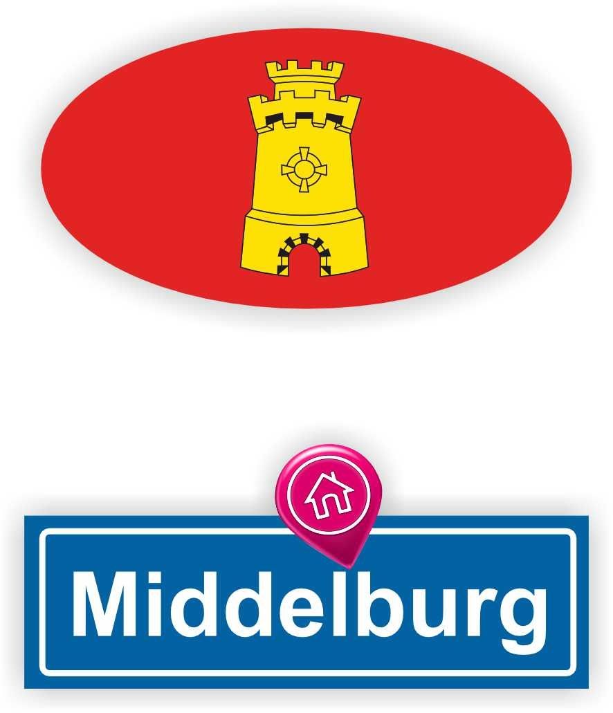 Middelburg steden vlaggen auto stickers